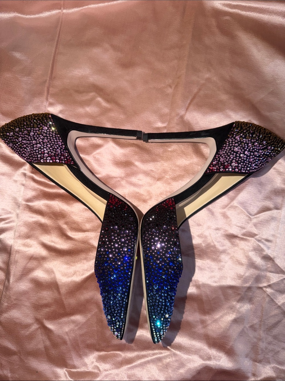 Jessica Simpson Ombre Crystal D'Orsay Pump in Pink and Blue - Picture 4 of 9